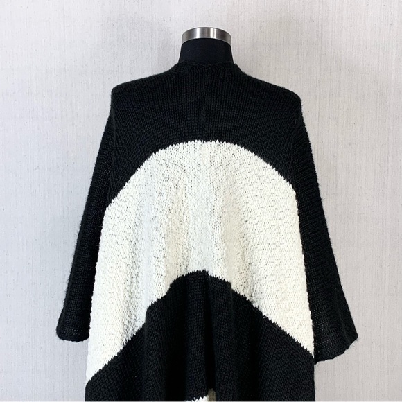 Joan Vass New York~Women's Oversized Wide Stripe Open Front Cardigan~Sz L/XL - Picture 14 of 16